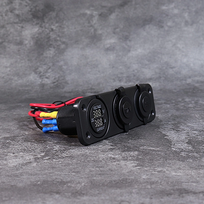 12V Caravan Socket مقاوم للماء التوصيل والمقبس Voltmeter 24V لل RV ، البحرية