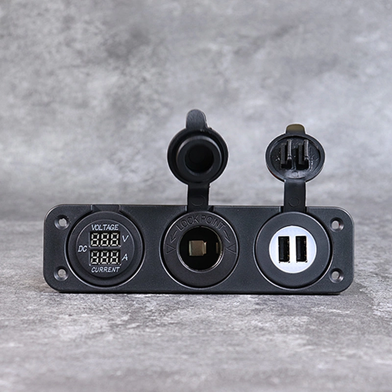 12V Caravan Socket مقاوم للماء التوصيل والمقبس Voltmeter 24V لل RV ، البحرية