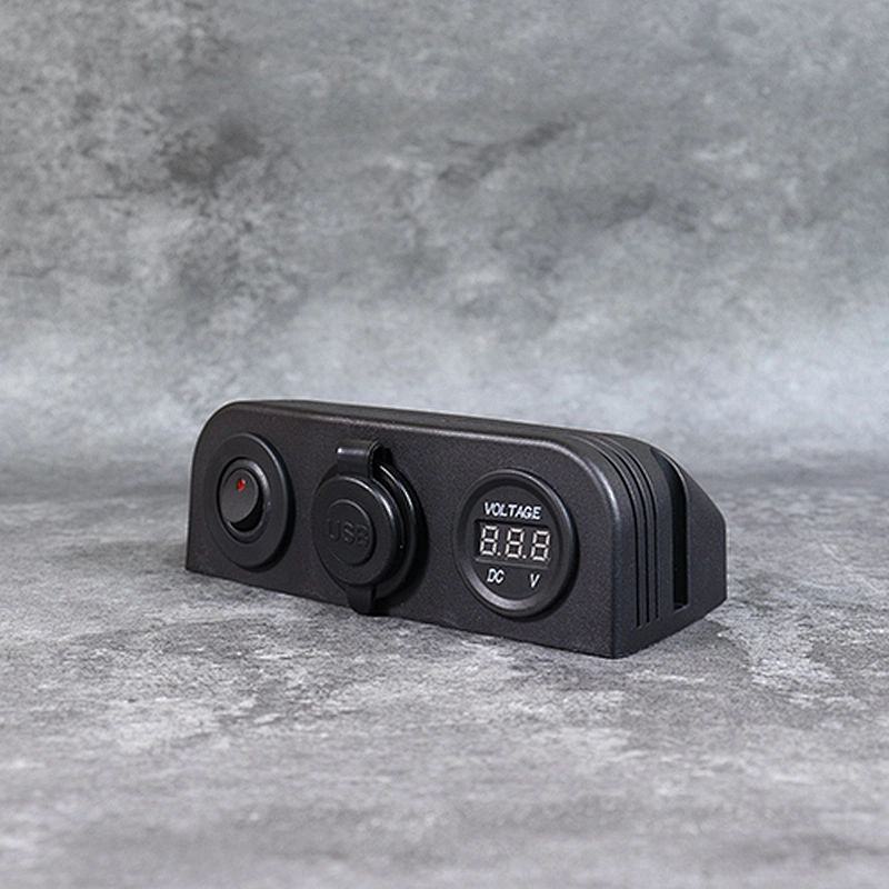 DAMAVO Marine USB Socket 12V Digital Voltmeter Type C Charger พร้อมสวิตช์