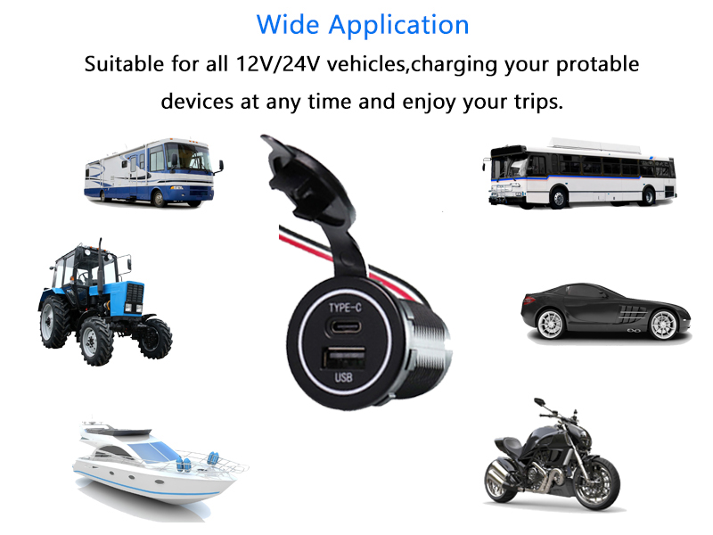 פאנל קדמי usb c, מטען חכם לרכב, מתאם usb c לרכב for sales