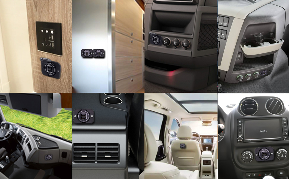 DAMAVO montagem em painel usb, montagem em painel, montagem em painel usb c