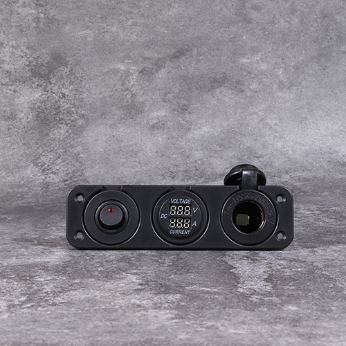 DAMAVO Marine cigarette lighter socket plug voltmeter and ampere meter