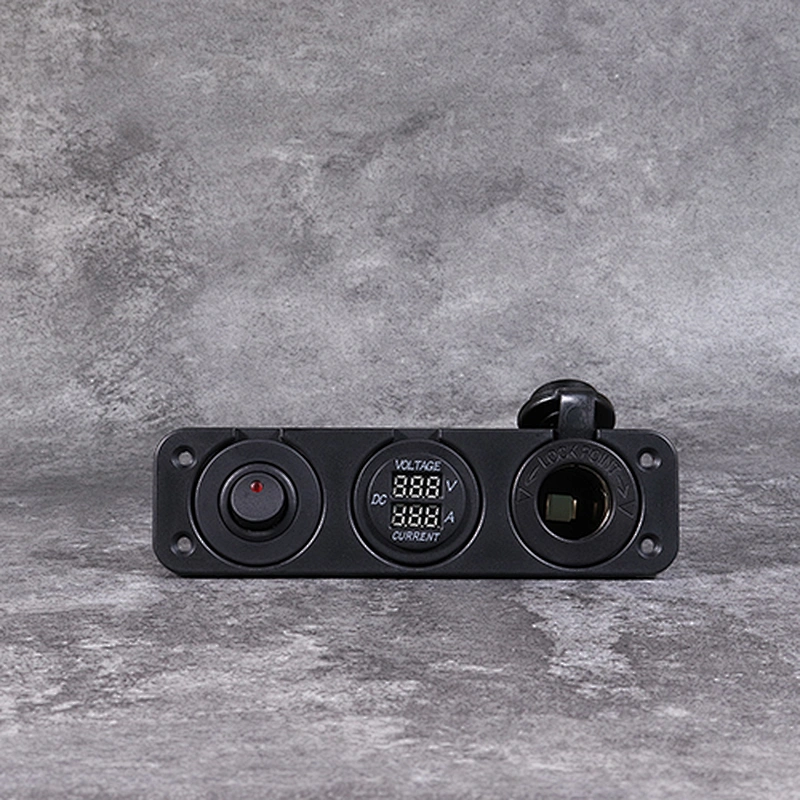 DAMAVO Marine cigarette lighter socket plug voltmeter and ampere meter