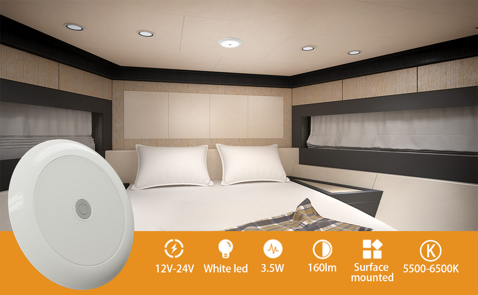 RV ceiling lights, 12V RV ceiling lights, RV LED ceiling lights DAMAVO