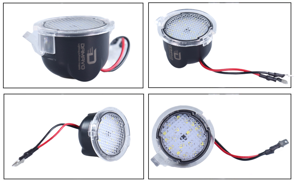 DAMAVO Luz do espelho retrovisor, LED do espelho retrovisor, luzes LED do espelho retrovisor