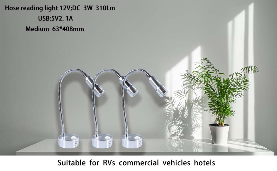 Lampu dinding 12V, lampu baca LED 12V dengan USB, lampu baca RV dengan USB for sale
