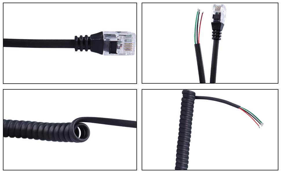 DAMAVO Sicherheitswendelkabel, Spiralkabel 4 adrig, Telefonspiralkabel