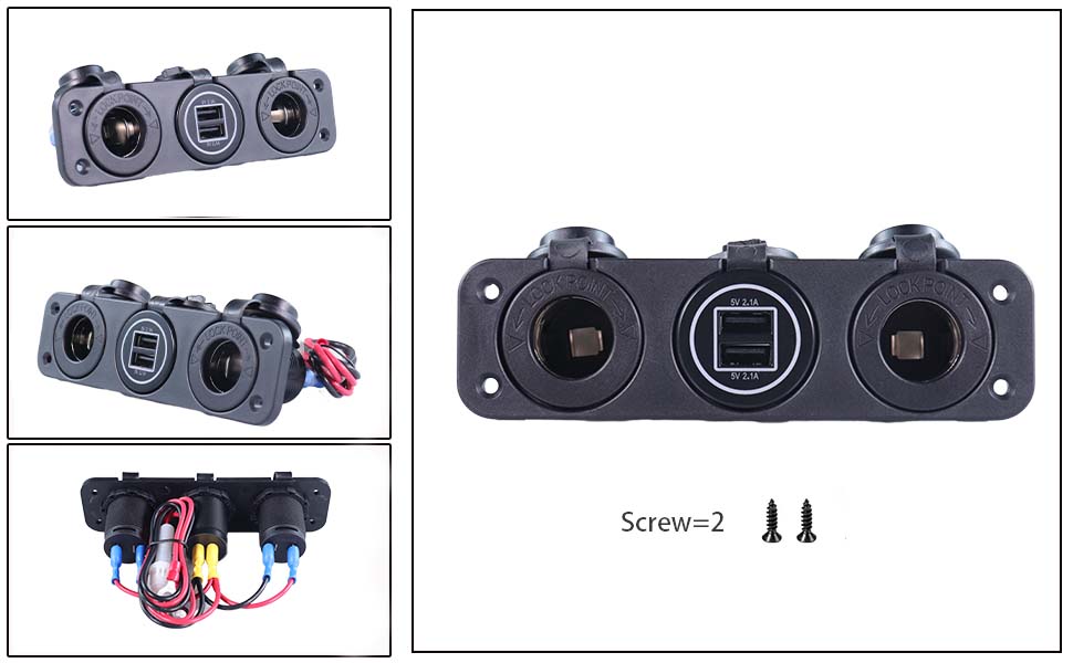 cigarette lighter socket, dual USB car phone charger, RV outlet with USB ports manufacturer