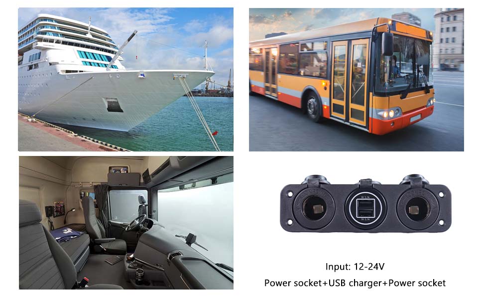 toma de encendedor de cigarrillos, cargador de teléfono de coche USB dual, salida de RV con puertos USB for sale