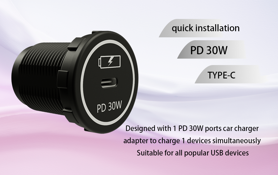 DAMAVO type c power adapter, 30W usb c charger, usb pd charger