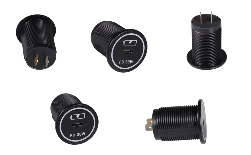 DAMAVO Adaptor daya tipe C, pengisi daya USB C 30W, pengisi daya USB PD