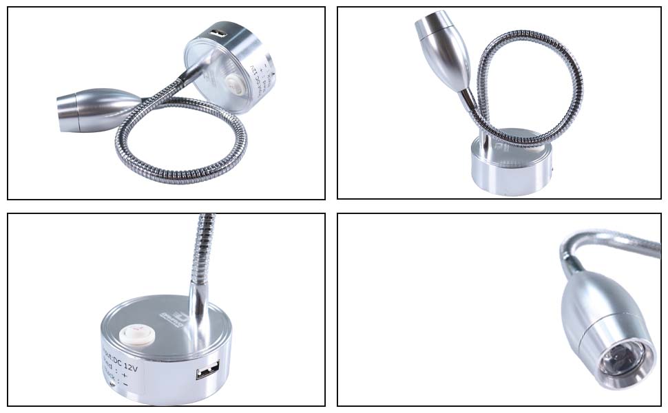 ไฟ RV เชิงเทียน, ไฟในร่ม RV, ไฟ 12V พร้อมพอร์ต USB manufacturer