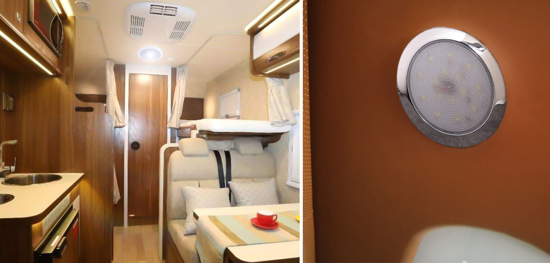 Lumières intérieures de RV LED, lumière 12V RV, plafonnier de voiture