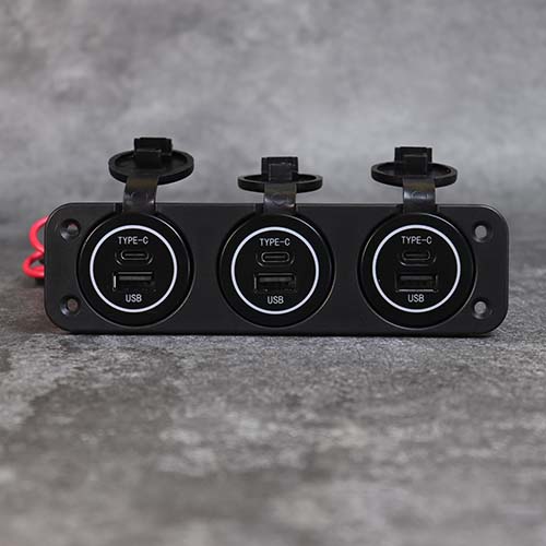DAMAVO 3 ウェイ カスタム パネル マウント PD QC 3.0 高速カーチャージャー 6 USB 充電コンセント