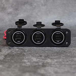 DAMAVO תלת כיוונית מותאם אישית לפאנל PD QC 3.0 מטען מהיר לרכב 6 שקע USB לטעינה