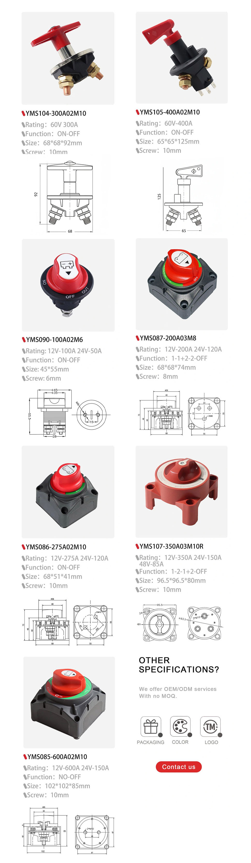 DAMAVO battery disconnect switch,car battery disconnect switch,12v battery disconnect switch ODM