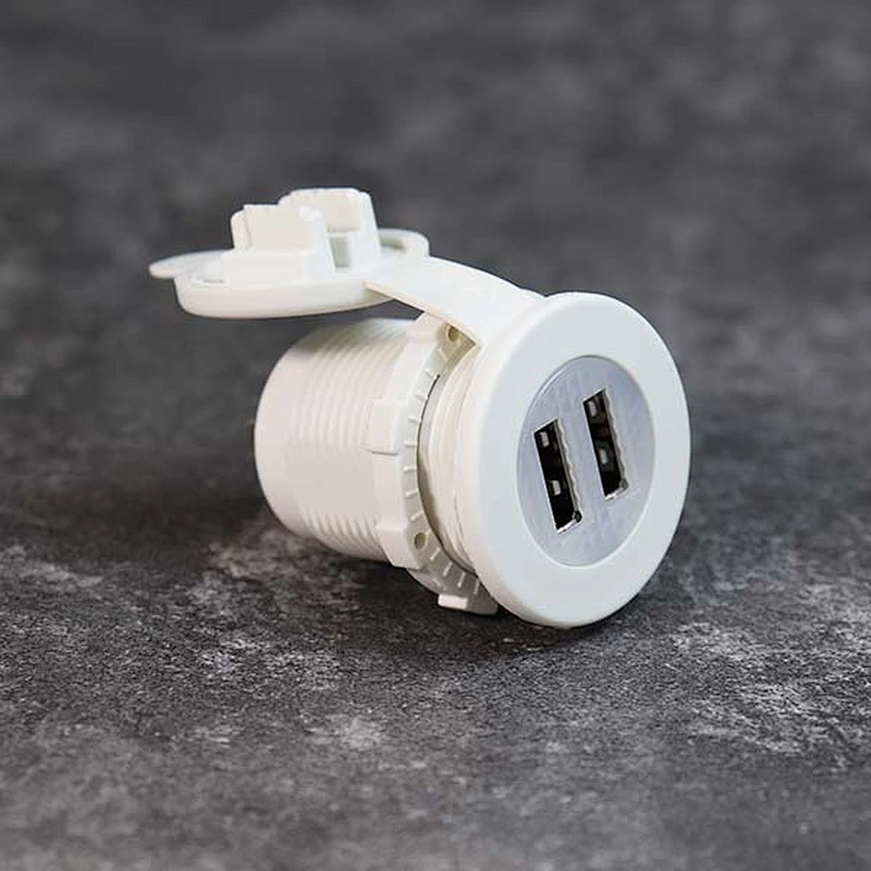 DAMAVO รถจักรยานยนต์พอร์ต USB คู่รถไฟแช็กอะแดปเตอร์ 12V เต้าเสียบ OEM