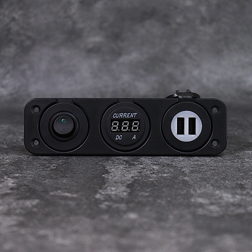 แผงสวิตช์ DAMAVO RV 12V เครื่องชาร์จในรถยนต์ USB พร้อมจอแสดงผลแรงดันไฟฟ้า