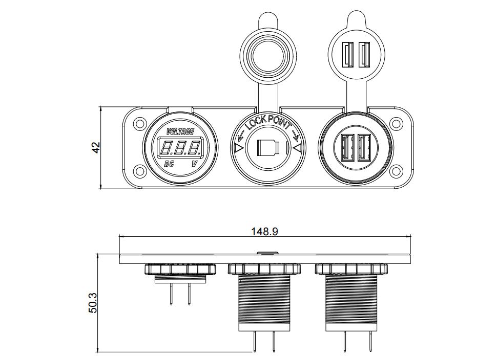 CE Cargador USB de 24 voltios, cargador USB para camión, adaptador de toma de corriente para automóvil- DAMAVO