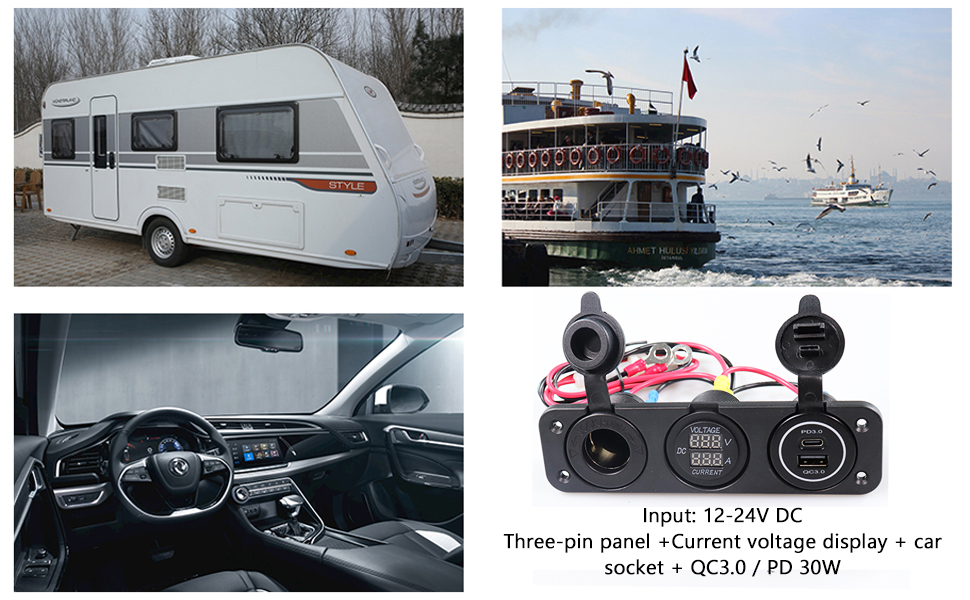 Wohnmobil-USB-Steckdosen, Reisebus-USB, 12-V-USB-Steckdose丨DAMAVO