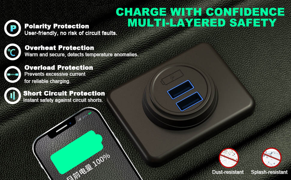 24V surface mount usb port usb charger port usb power outlet custom
