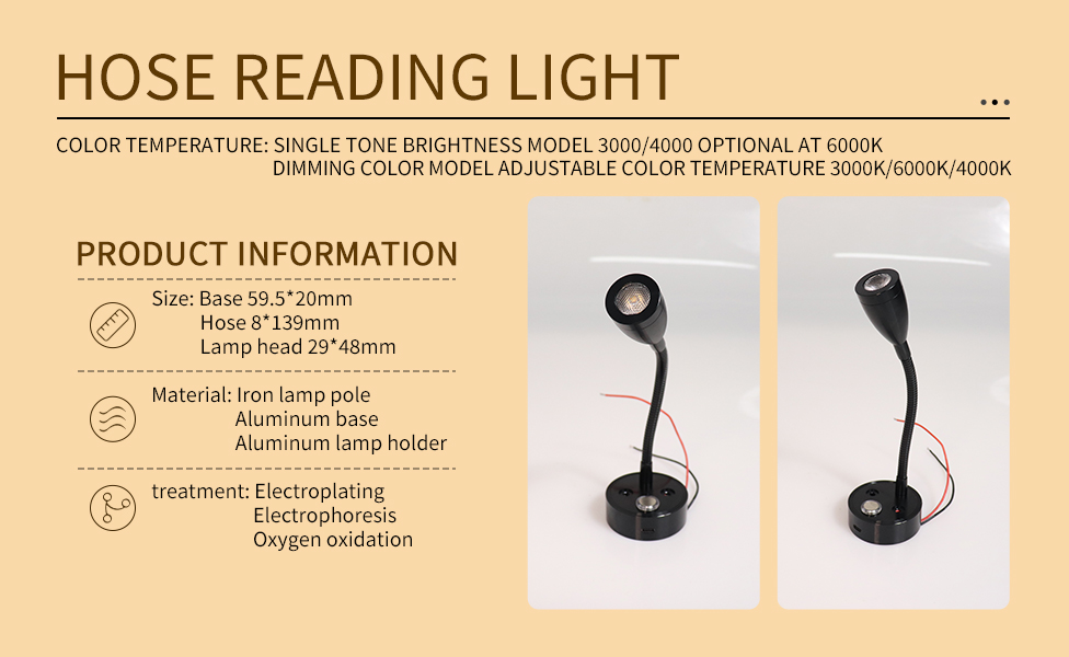 Damavo YML238 Details page-2 rv reading light with usb,usb book reading light