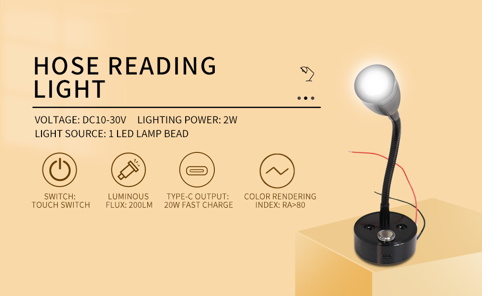 Damavo YML238 Details page-1 rv reading light with usb,usb book reading light