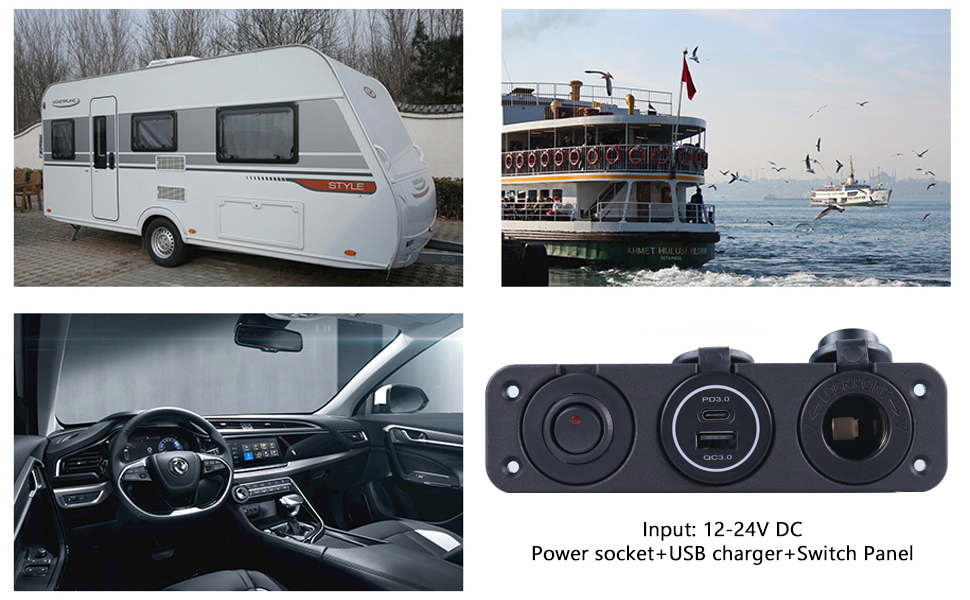 DAMAVO Cargador rápido de 30W, medidores de voltaje, cargador de coche de 30W factory