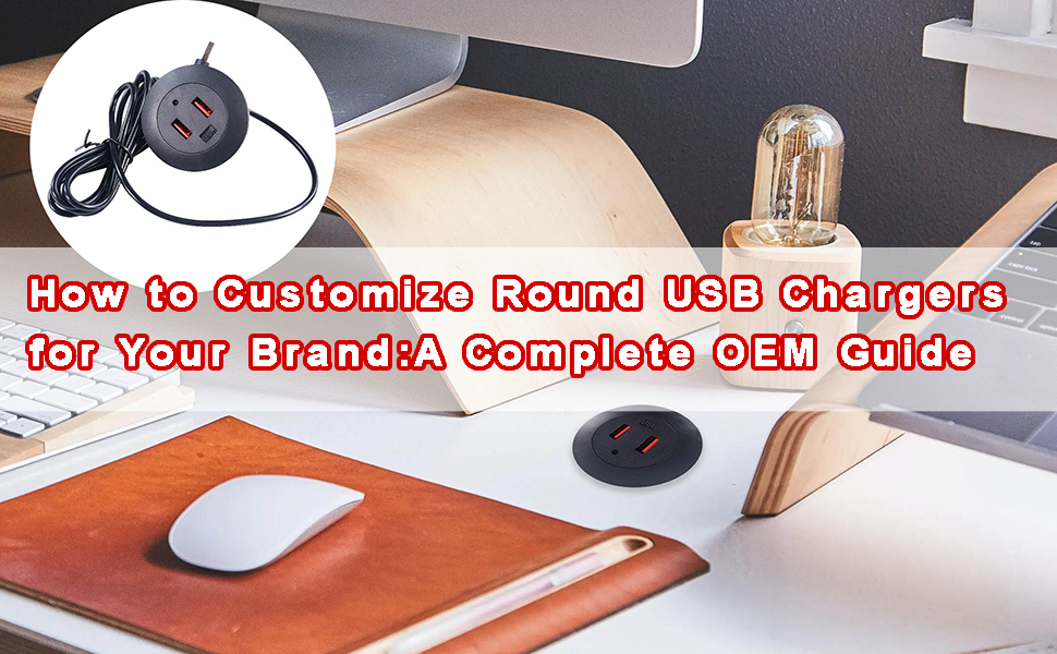 custom round usb charger