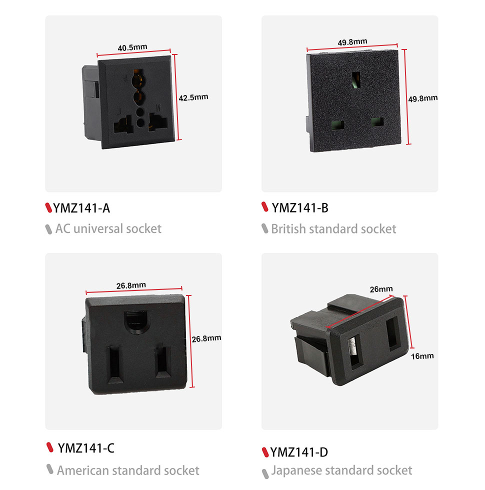 DAMAVO universal AC socket,British standard plug socket,universal AC power socket OEM