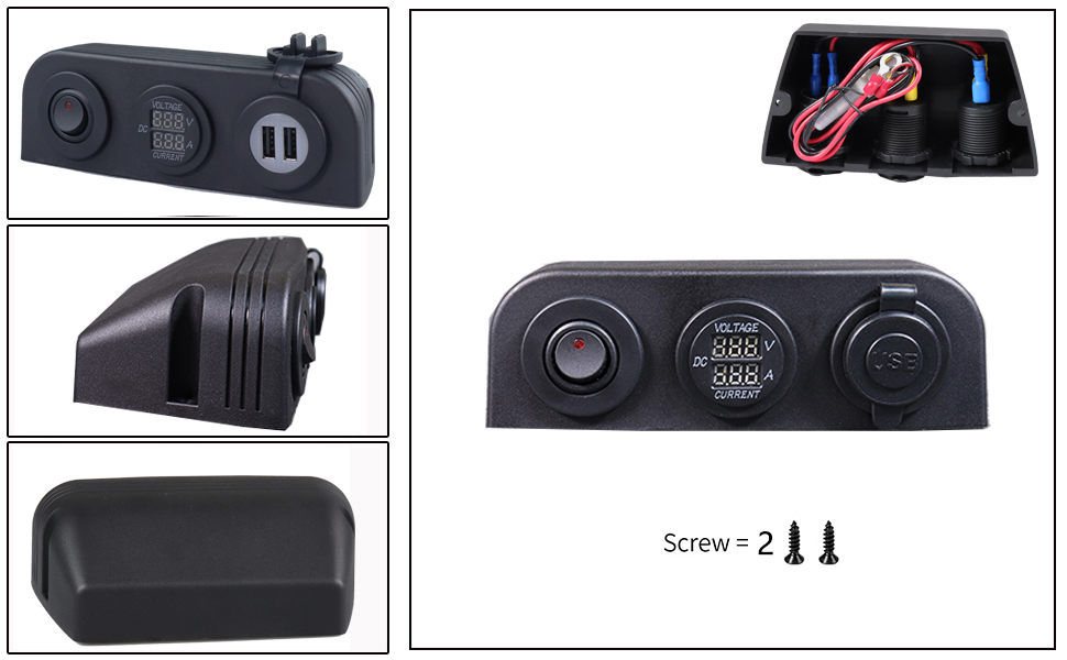 ボルト アンペア メーター、アンペア メーターの価格、USB 付き rv レセプタクル factory