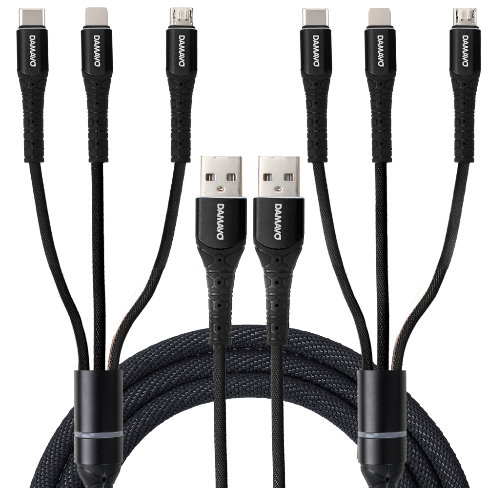 DAMAVO USB charging cable types data cable cord 5 pin USB 3 in 1