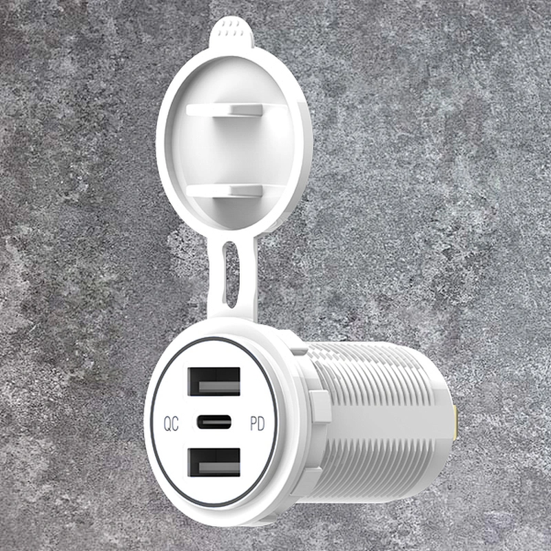 อะแดปเตอร์ DAMAVO USB C สำหรับที่จุดบุหรี่ในรถยนต์ไปยังเต้าเสียบ 45w ที่ชาร์จแบตในรถ