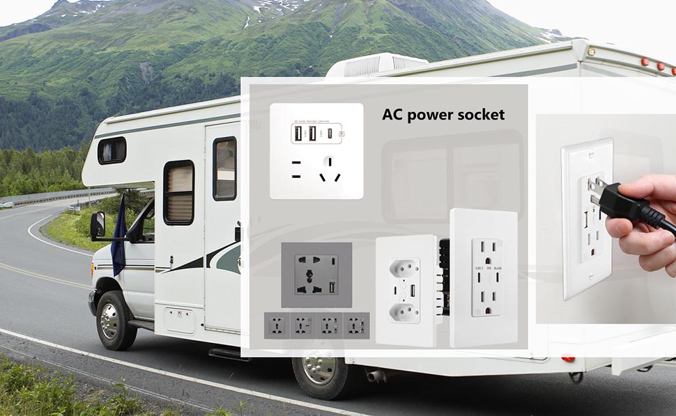 USB and wall outlet, electrical outlet and USB,american wall socket