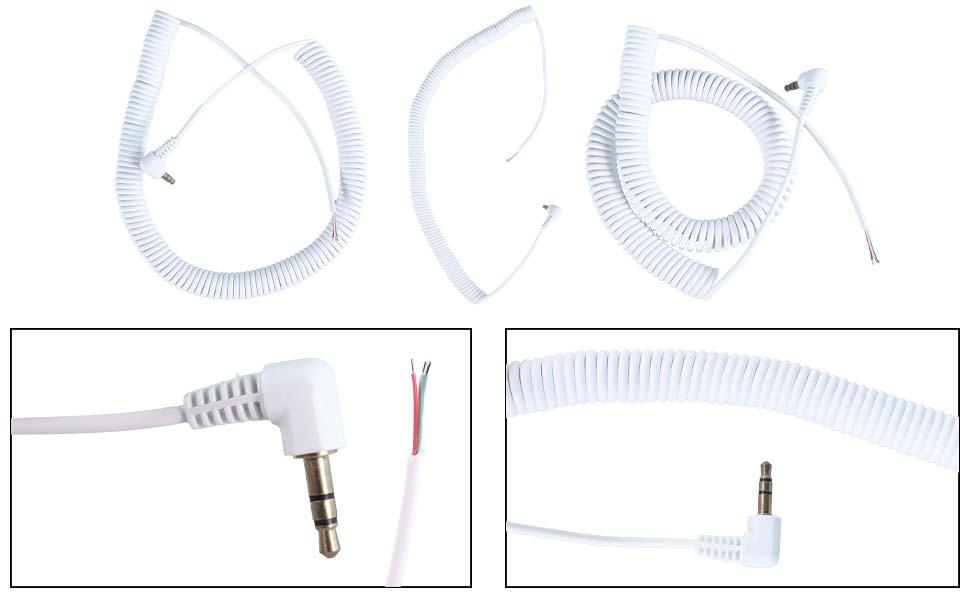 DAMAVO kabel ekstensi keriting, kabel aux melingkar, kabel spiral listrik