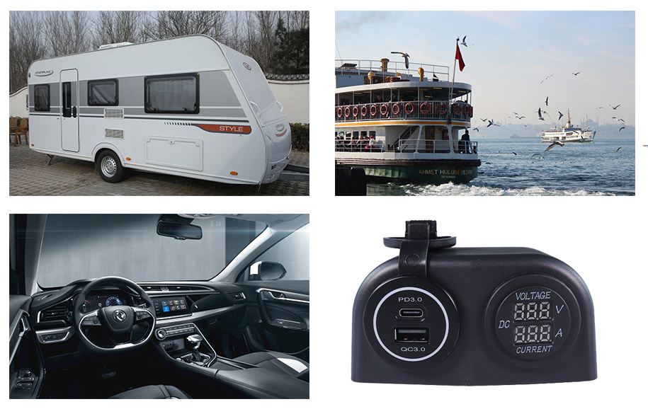 high qualitycar charger to power outlet ,flush mount usb port car,Panel mount USB socket