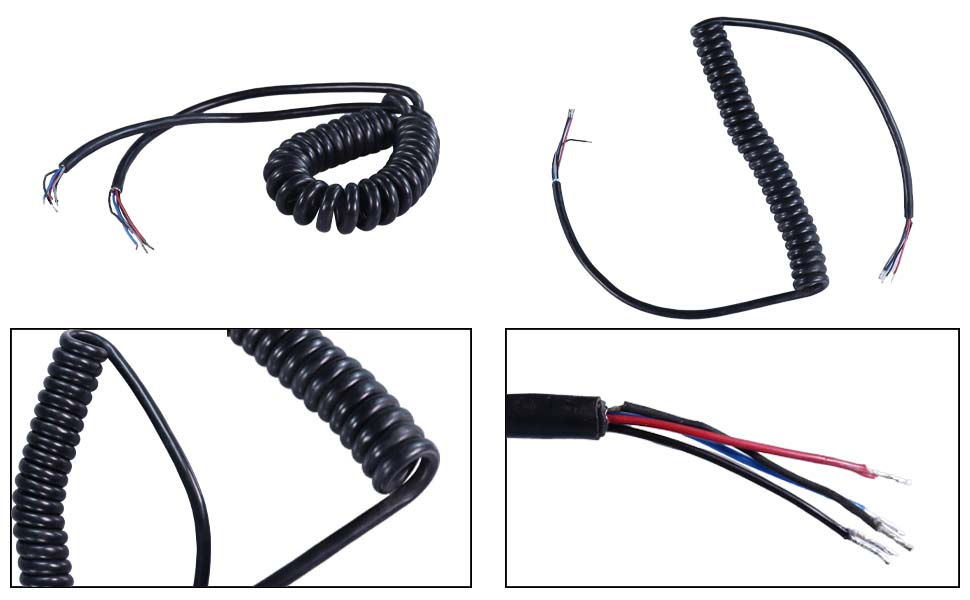 DAMAVO 5 core coiled cable, coiled braided cable, coiling ethernet cable