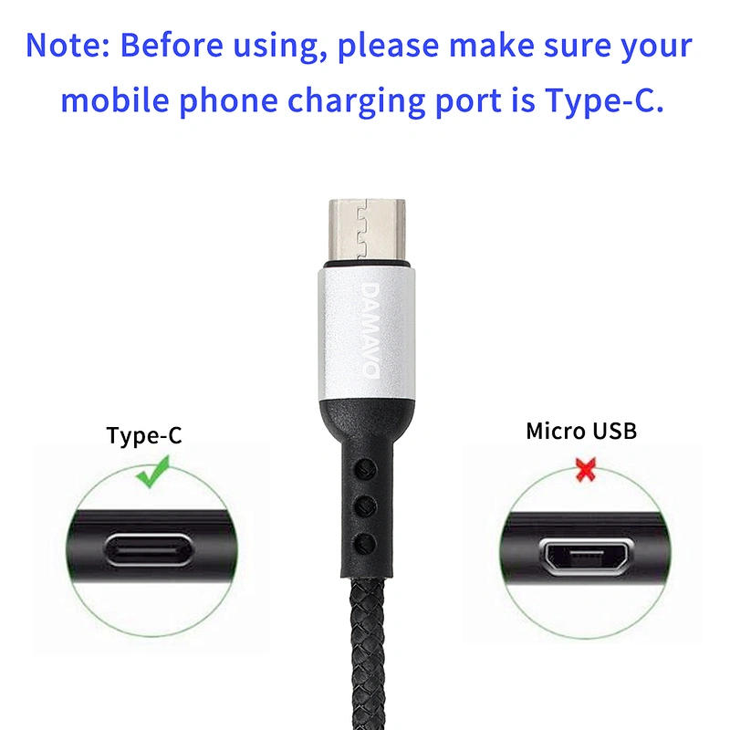 DAMAVO Fast charging micro USB cable types of charging braid cords