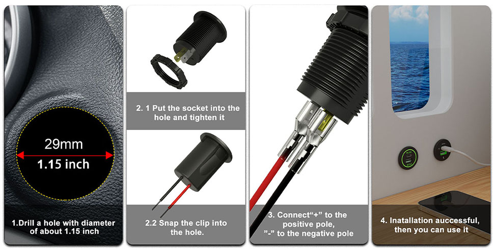 custominzed 12v usb fast charger ,12v type c charger ,12v to usb pd Supplier