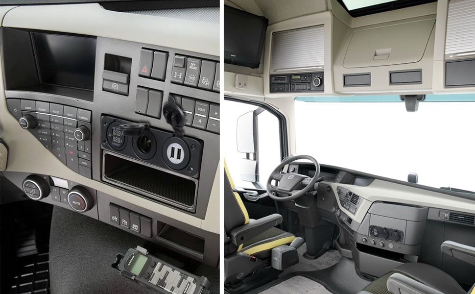 DAMAVO Soket karavan 12v, steker dan soket 12v tahan air, voltmeter 24v