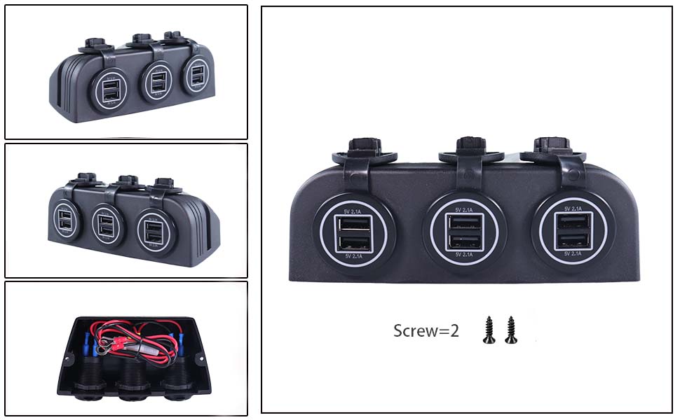 شاحن سيارة متعدد المنافذ ، شاحن USB في هاتف السيارة ، شاحن سيارة USB 2.1 manufacturer