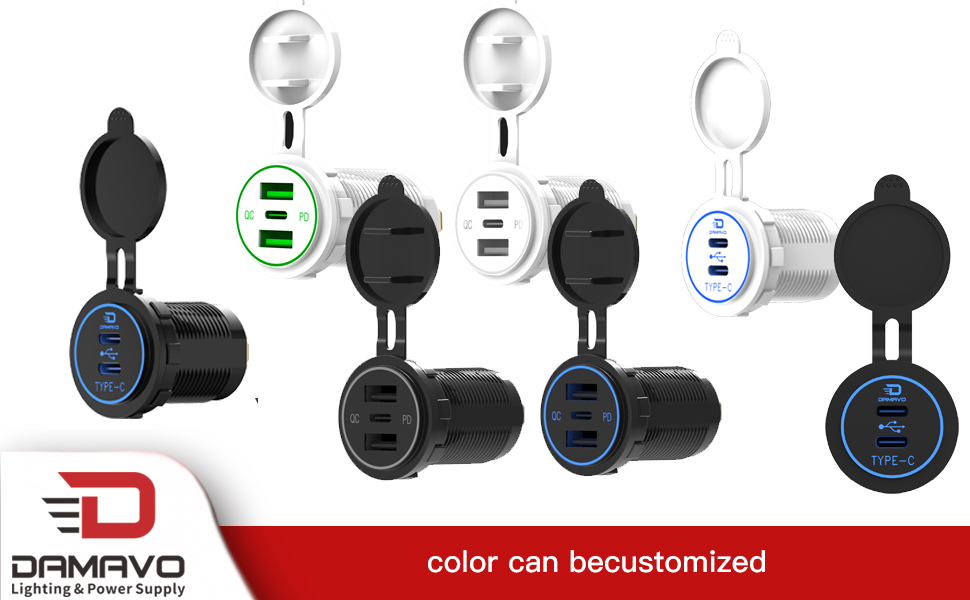 high quality ที่ชาร์จในรถ USB 3 พอร์ต, ที่จุดบุหรี่ไปยังอะแดปเตอร์เต้าเสียบ, PD 20W
