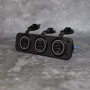 DAMAVO 3 ウェイ カスタム パネル マウント PD QC 3.0 高速カーチャージャー 6 USB 充電コンセント