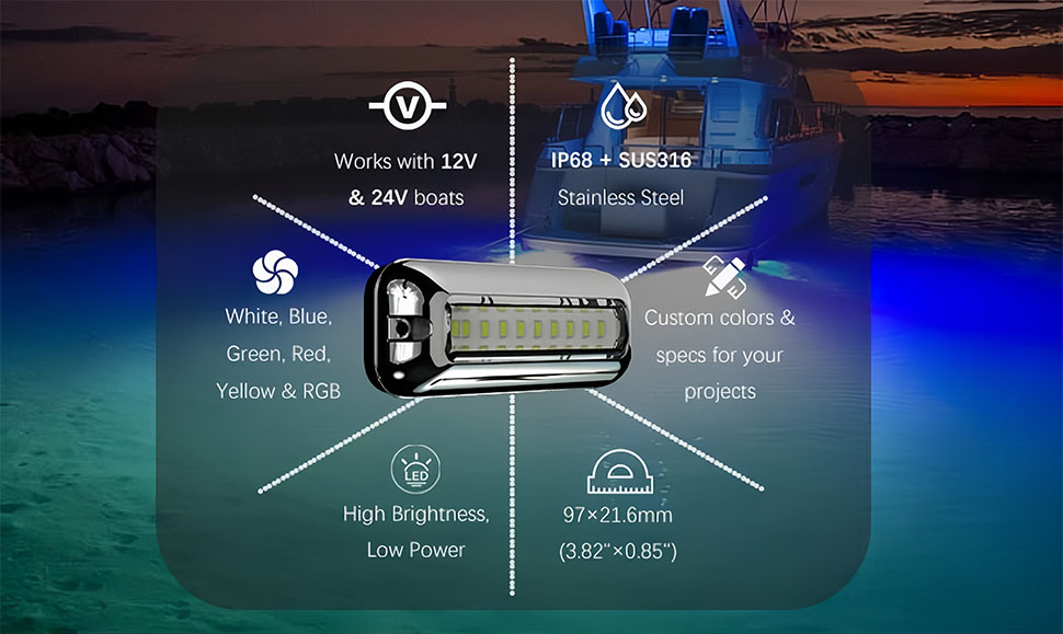 CE DAMAVO boat lights,12v waterproof led lights for boats,yacht underwater lights OEM