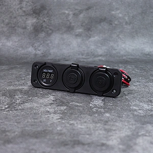 DAMAVO Car charger with type C port voltmeters and switches panel mount