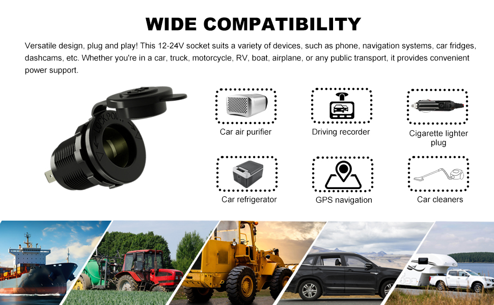 car power socket, 12v power socket for car DAMAVO