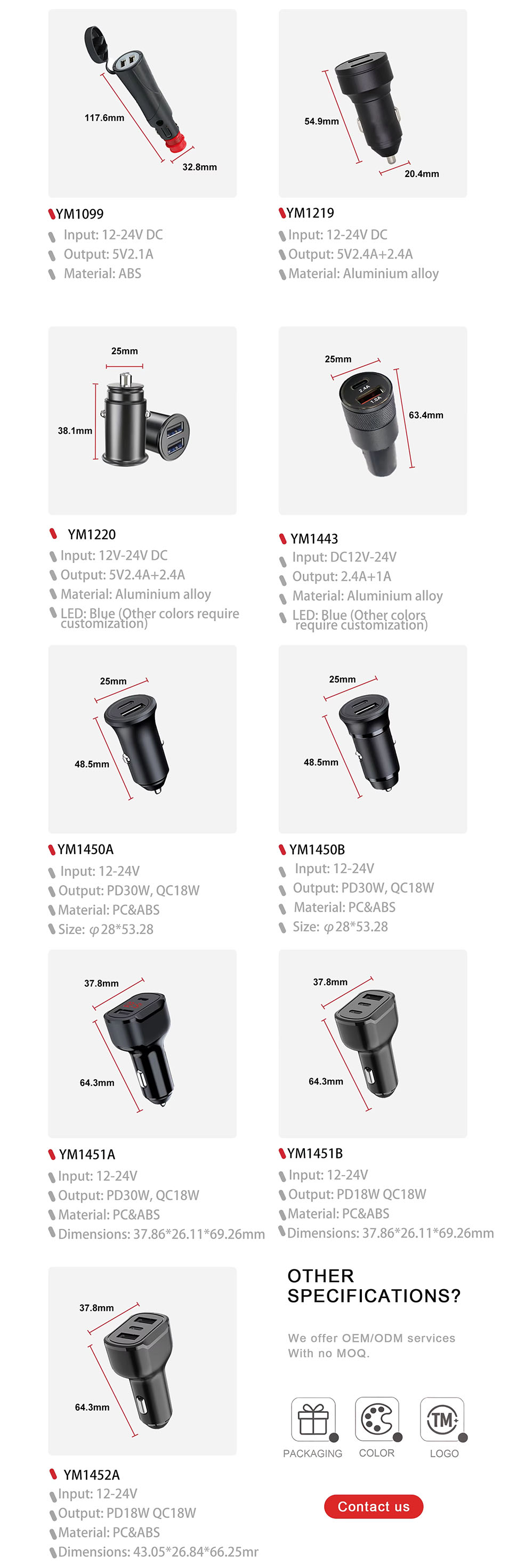 DAMAVO usb charging ports,car charging port,charging usb port OEM