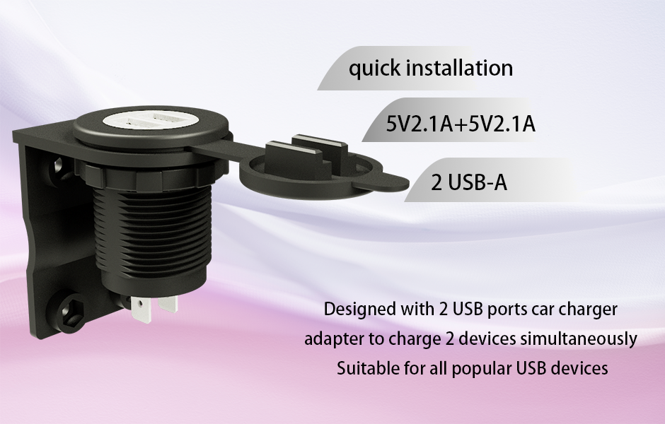 DAMAVO caravan usb socket, 12v usb socket panel mount, caravan 12v usb socket