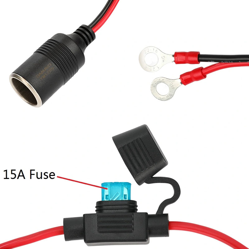 fuse cable,car adapter to plug socket,power cable with fuse Supplier