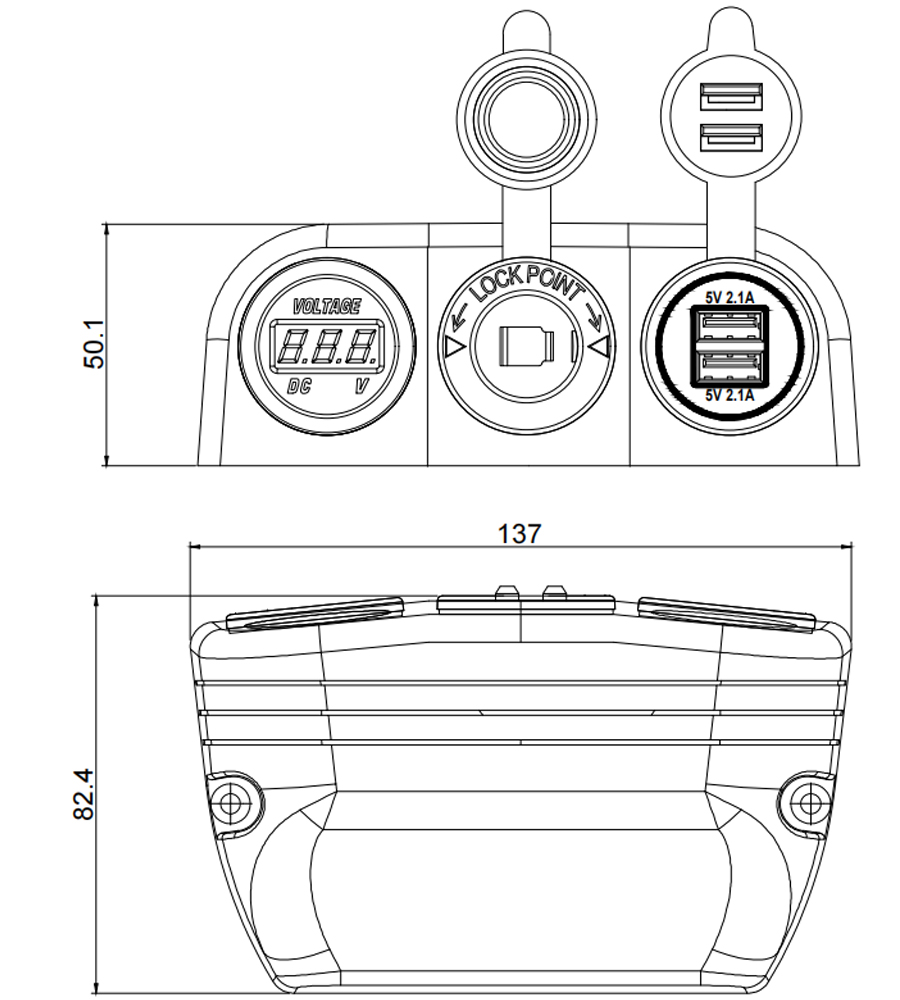 Marine-USB-Steckdose, 24-V-Steckdose, USB-Ladegerät Boot factory from DAMAVO